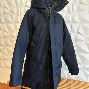 Canada Goose Men's Navy Langford Parka - Hooded Performance Jacket